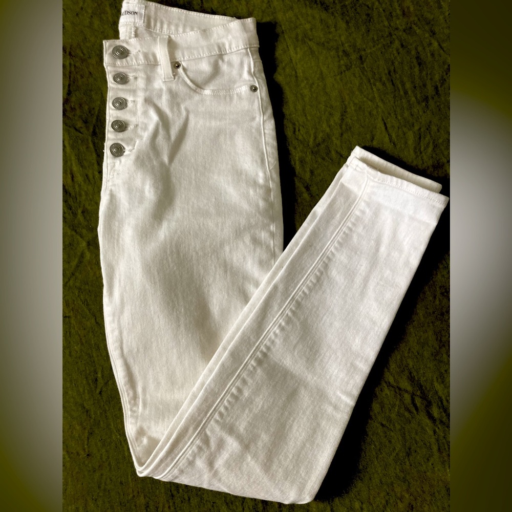 HUDSON - Ciara High Rise Ankle Skinny SSK Buttonfly White